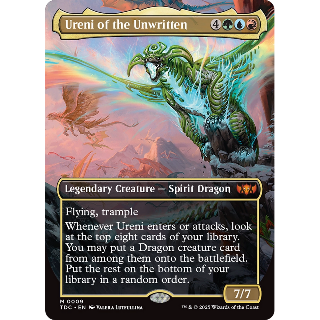 Ureni of the Unwritten (TDC-009) - Commander: Tarkir: Dragonstorm (Borderless)