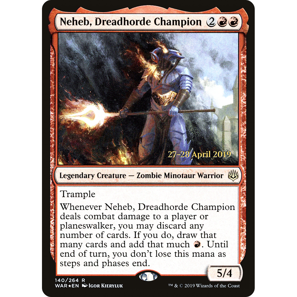 Neheb, Dreadhorde Champion (PRE-140) - War of the Spark Promos Foil