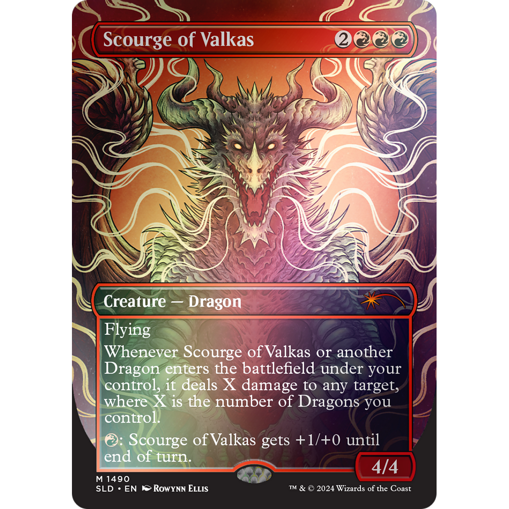 Scourge of Valkas (Rainbow Foil) (SLD-1490) - Secret Lair Drop (Borderless) Foil