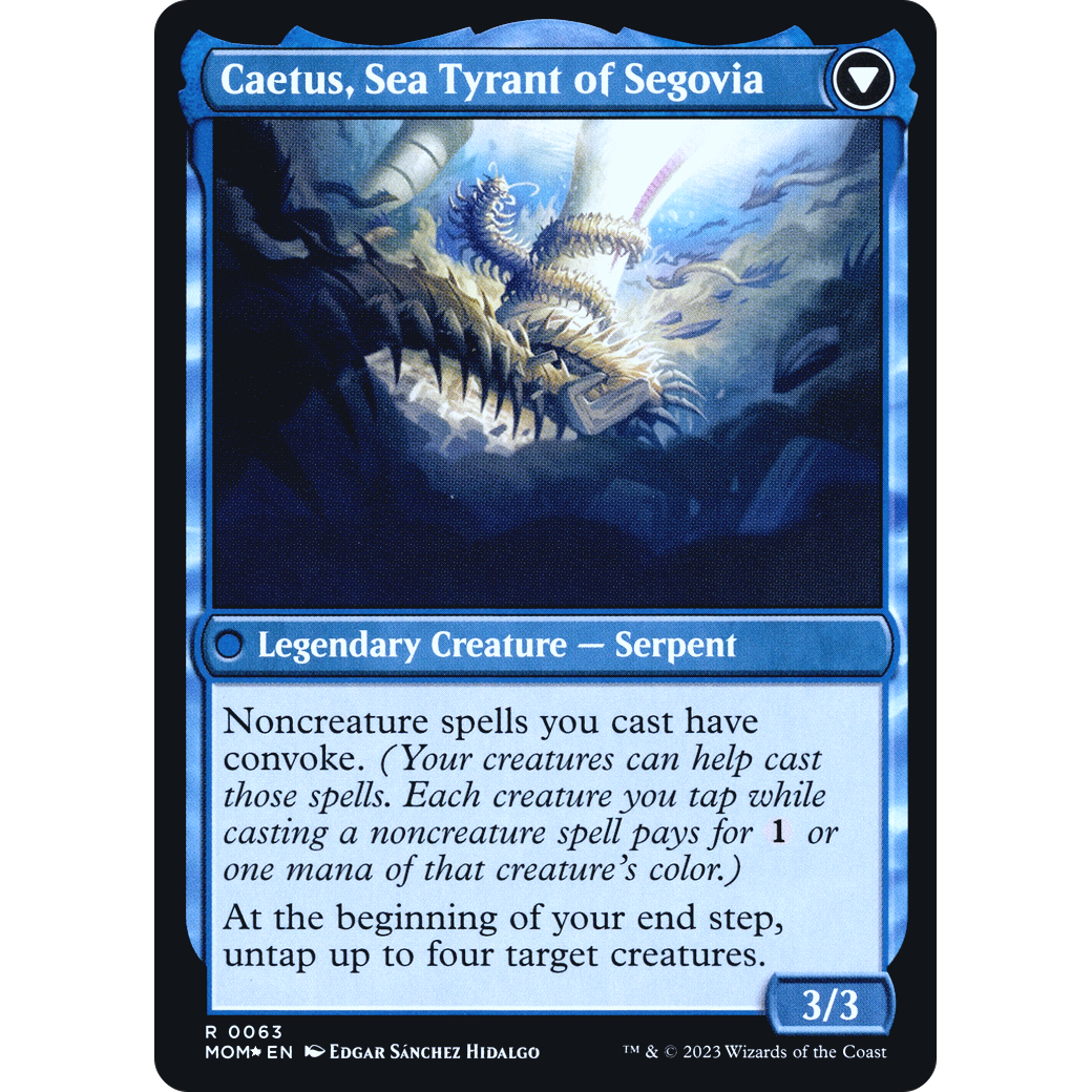 Invasion of Segovia // Caetus, Sea Tyrant of Segovia (PRE-63S) - March of the Machine Promos Foil