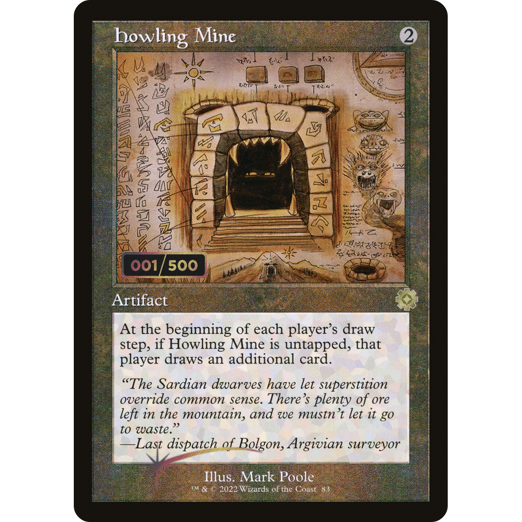 Howling Mine (Schematic) (Serial Numbered) (BRR-083) - The Brothers' War Retro Artifacts Foil