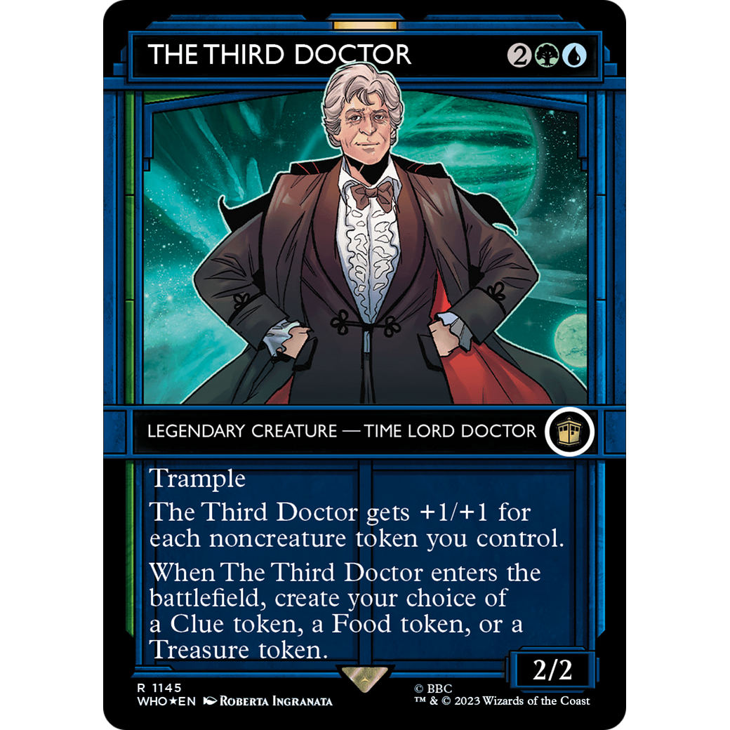 The Third Doctor (Showcase) (Surge Foil) (WHO-1145) - Doctor Who: (Showcase) (Borderless) Foil
