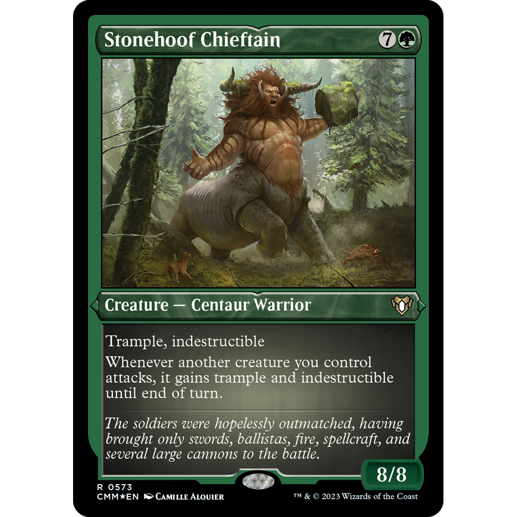 Stonehoof Chieftain (CMM-573) - Commander Masters Etched Foil