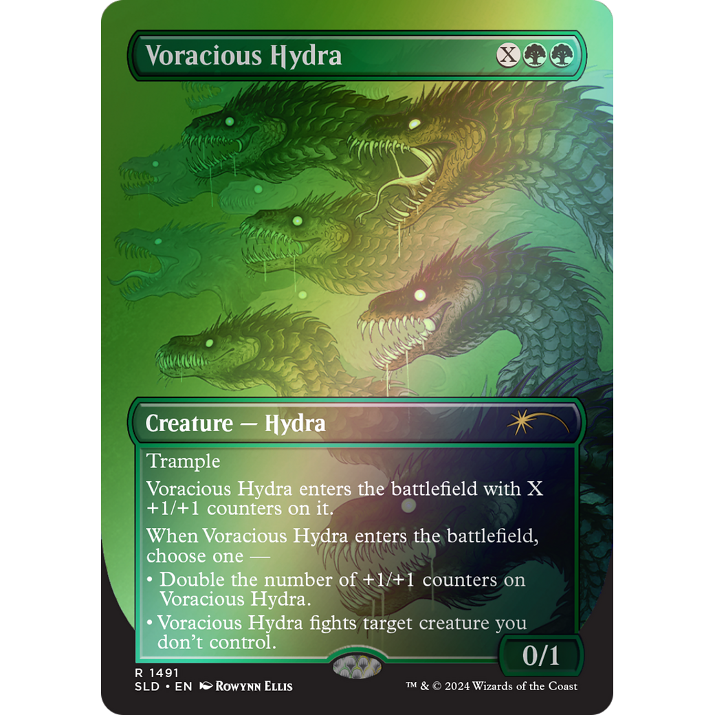 Voracious Hydra (Rainbow Foil) (SLD-1491) - Secret Lair Drop (Borderless) Foil