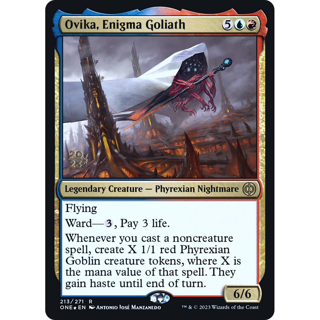 Ovika, Enigma Goliath (PRE-213S) - Phyrexia: All Will Be One Promos Foil