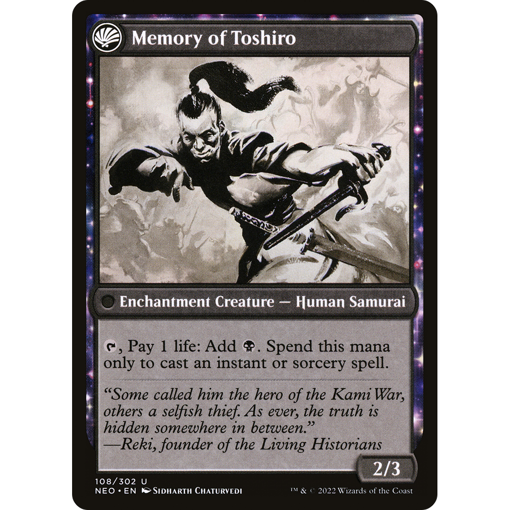 Life of Toshiro Umezawa // Memory of Toshiro (NEO-108) - Kamigawa: Neon Dynasty: (fandfc, enchantment)