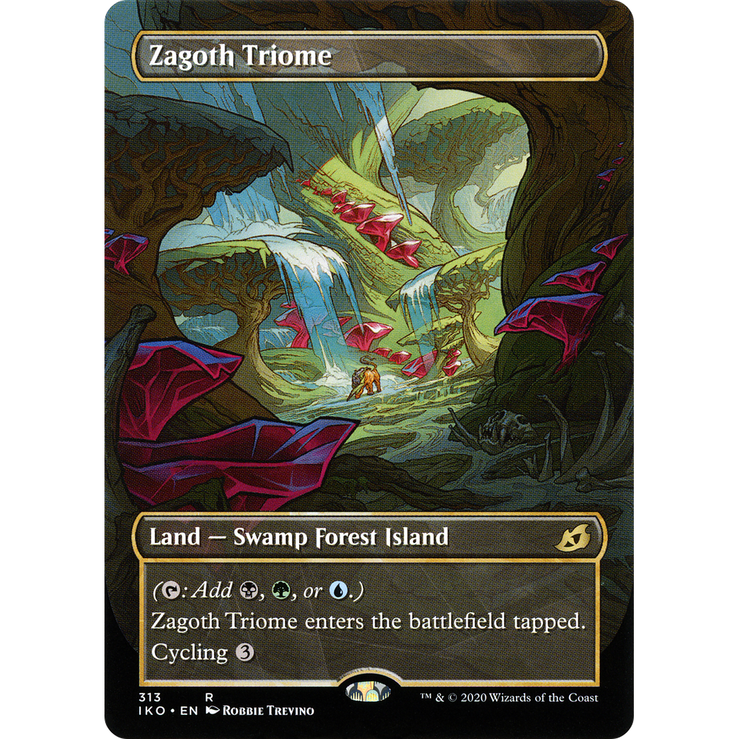 Zagoth Triome (Showcase) (IKO-313) - Ikoria: Lair of Behemoths: (Showcase) (Borderless) Foil