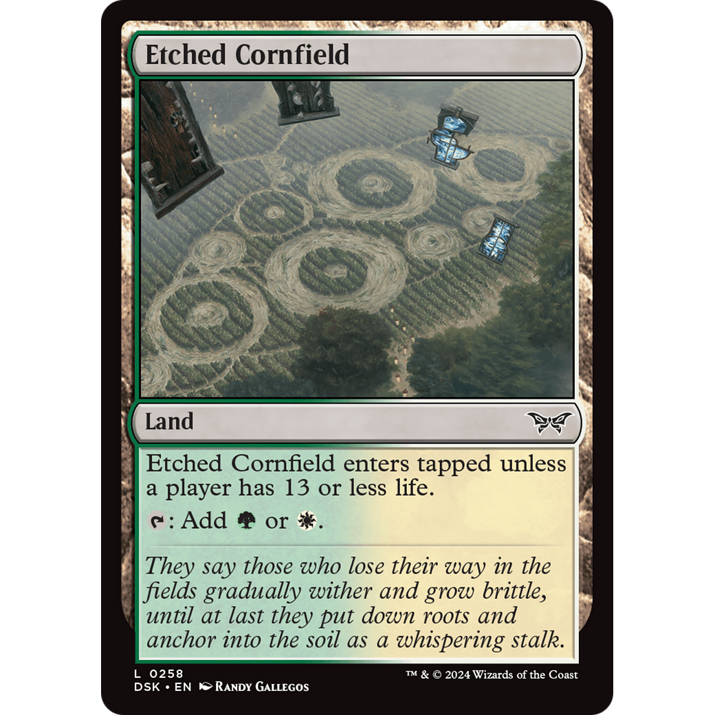 Etched Cornfield (DSK-258) - Duskmourn: House of Horror Foil