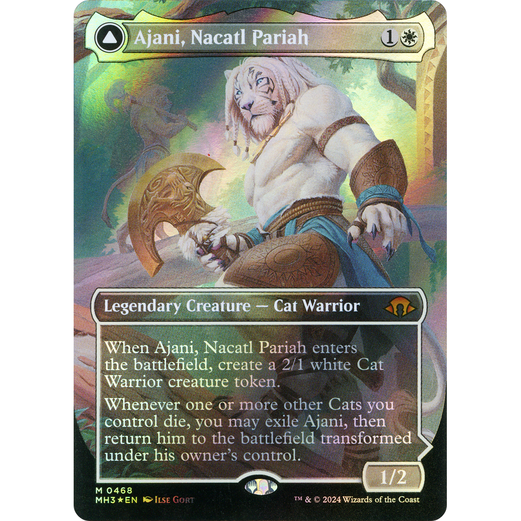 Ajani, Nacatl Pariah // Ajani, Nacatl Avenger (MH3-468) - Modern Horizons 3 (Borderless) Foil