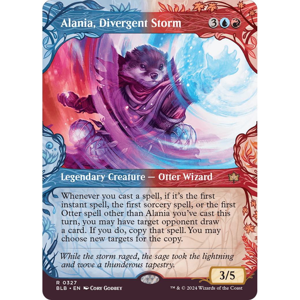 Alania, Divergent Storm (BLB-327) - Bloomburrow: (Showcase) (Borderless) Foil