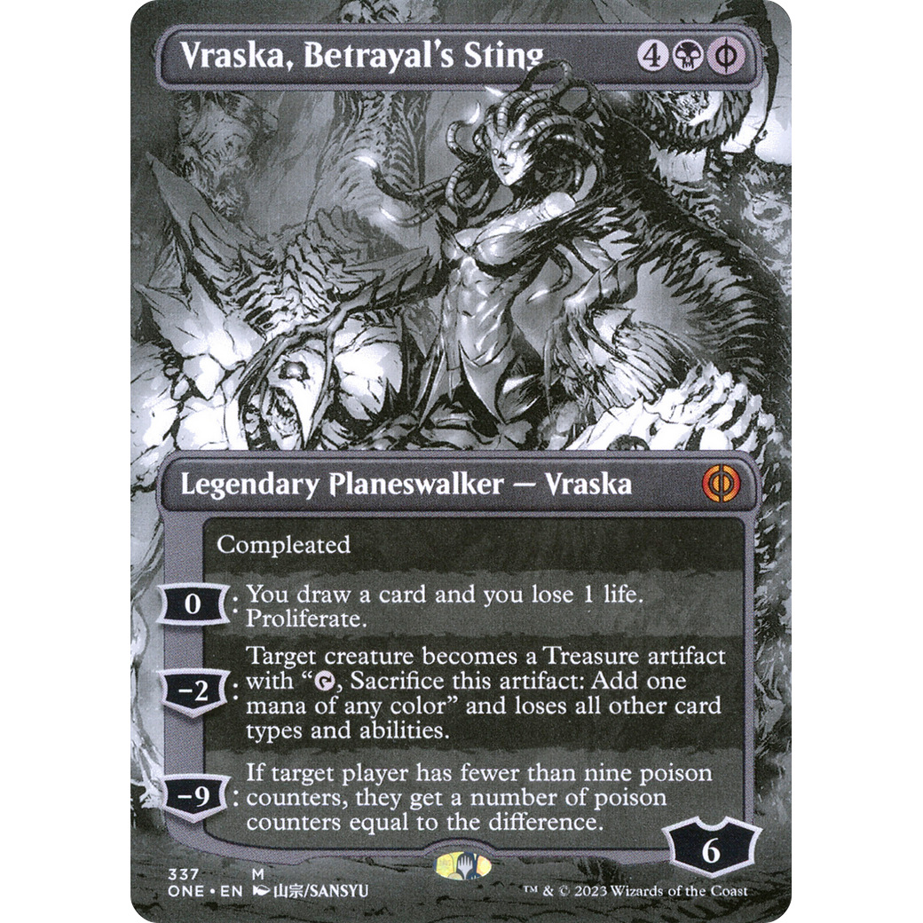 Vraska, Betrayal's Sting (ONE-337) - Phyrexia: All Will Be One: (Showcase) (Borderless)