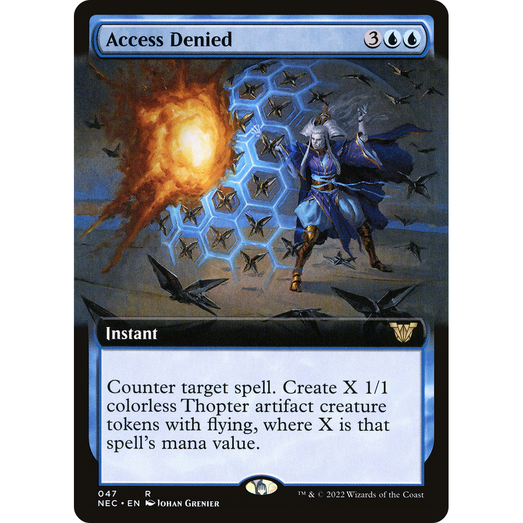 Access Denied (Extended Art) (NEC-047) - Neon Dynasty Commander: (Extended Art)