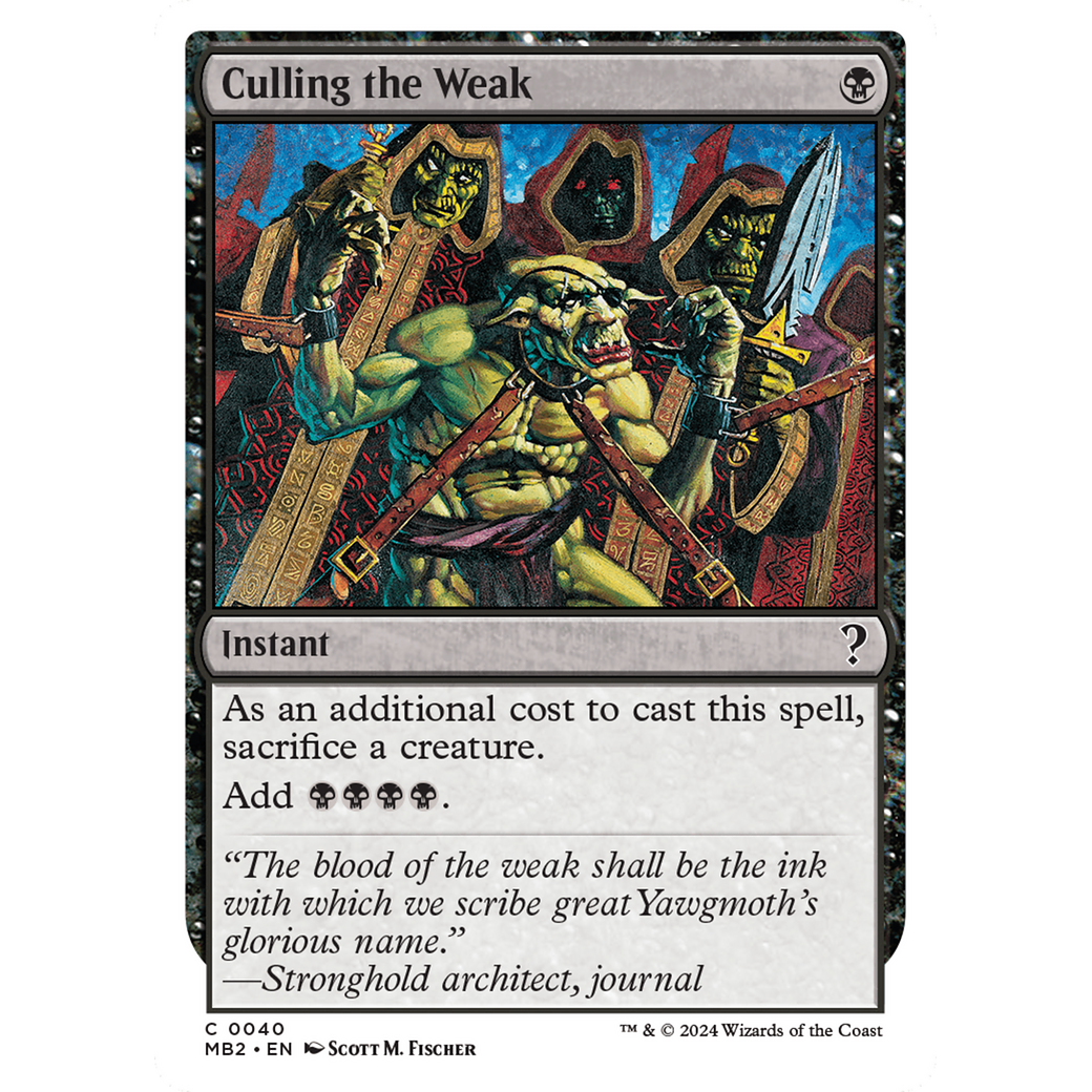 Culling the Weak (White Border) (MB2-040) - Mystery Booster 2