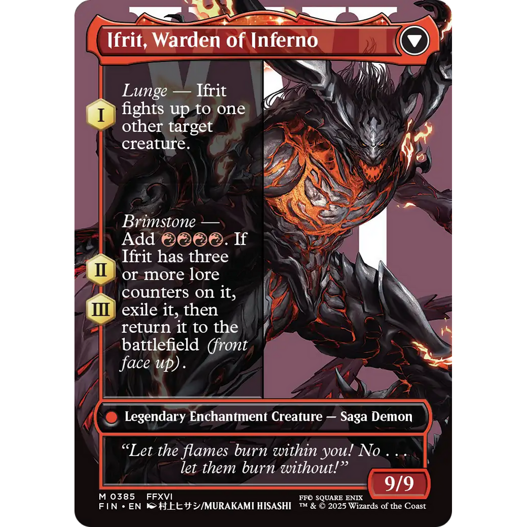 Clive, Ifrit's Dominant // Ifrit, Warden of Inferno (FIN-385) - FINAL FANTASY: (enchantment) (Borderless)
