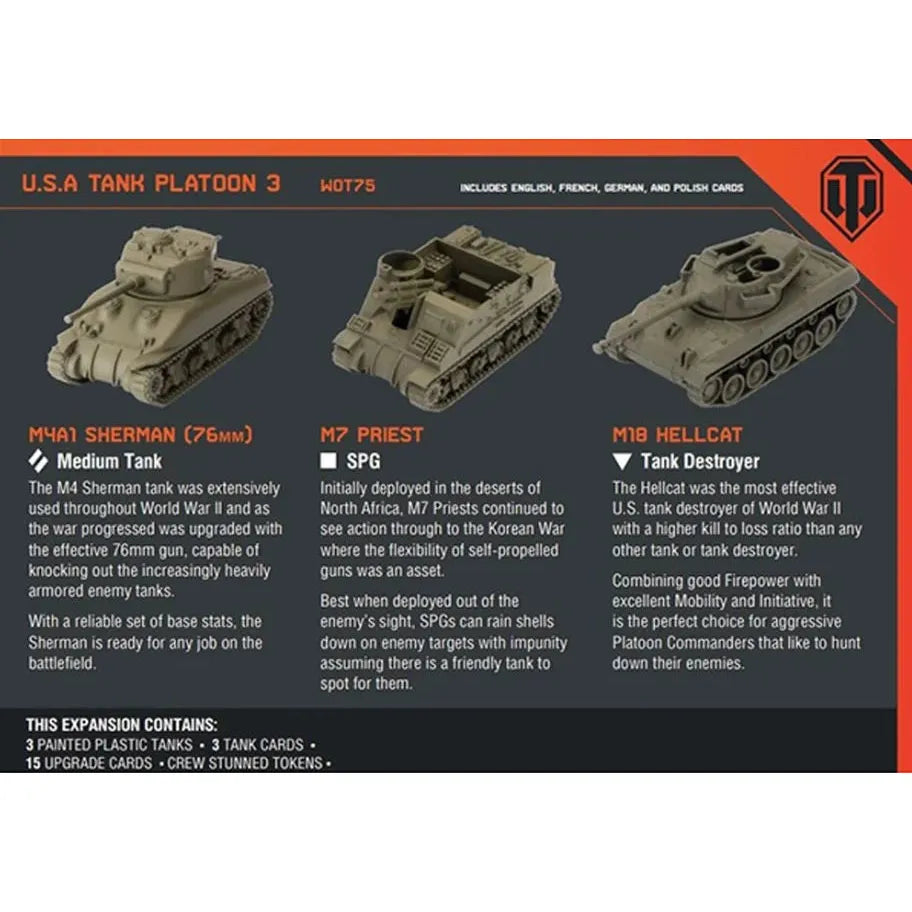 World of Tanks: U.S.A. Tank Platoon 3 (M4A1 Sherman (76mm), M7 Priest, M18 Hellcat)