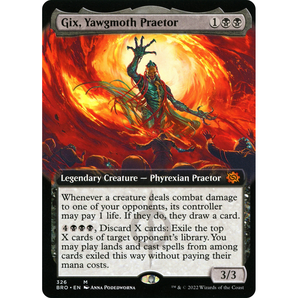 Gix, Yawgmoth Praetor (Extended Art) (BRO-326) - The Brothers' War: (Extended Art)