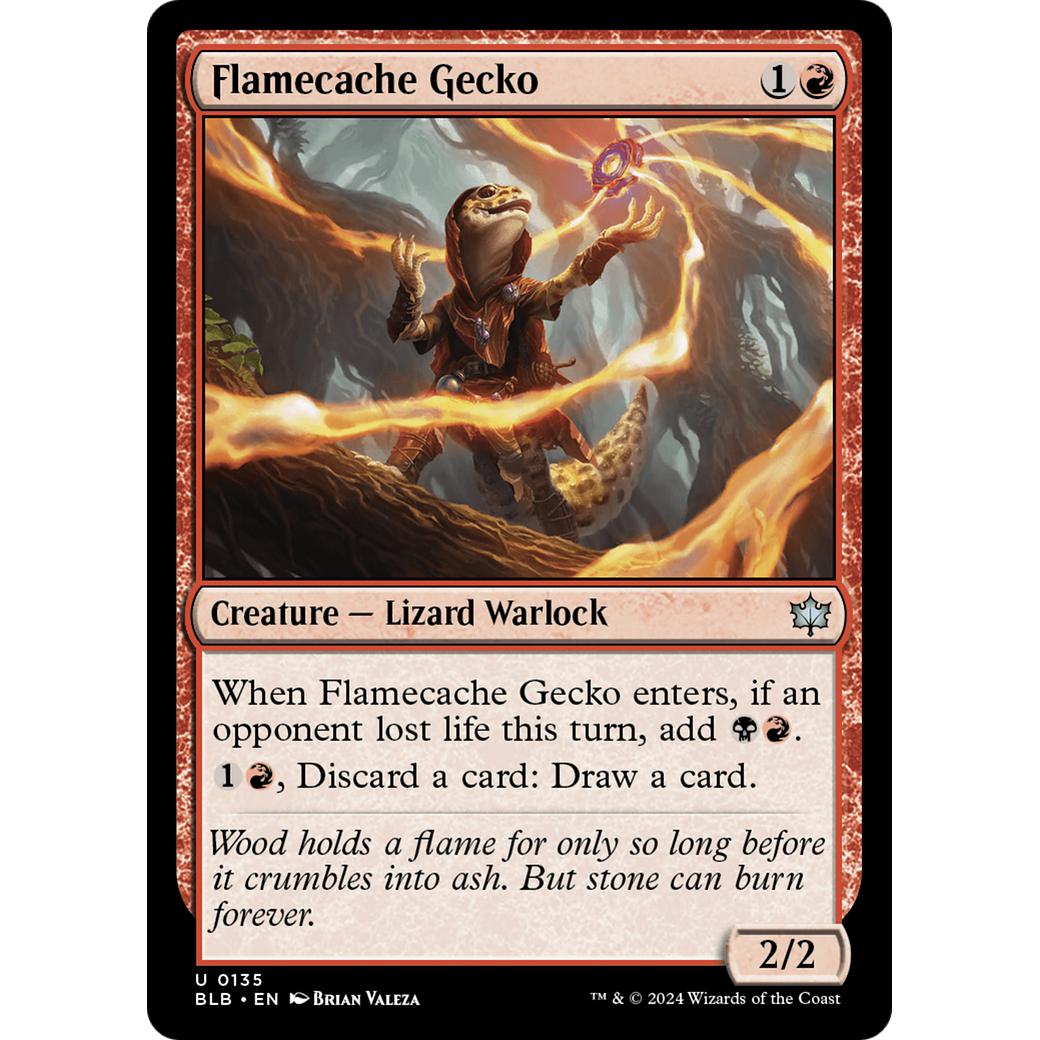 Flamecache Gecko (BLB-135) - Bloomburrow Foil