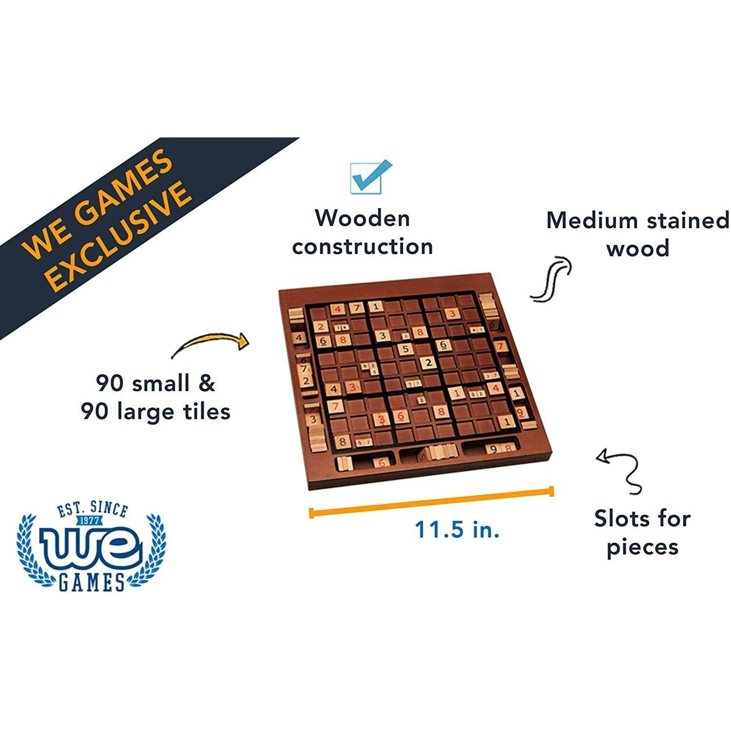 Wooden Sudoku Board in Walnut Stain - 11.5 in.
