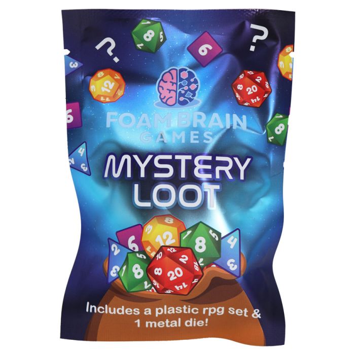 Plastic RPG Dice Set & Bonus Metal Die Mystery Loot Pack