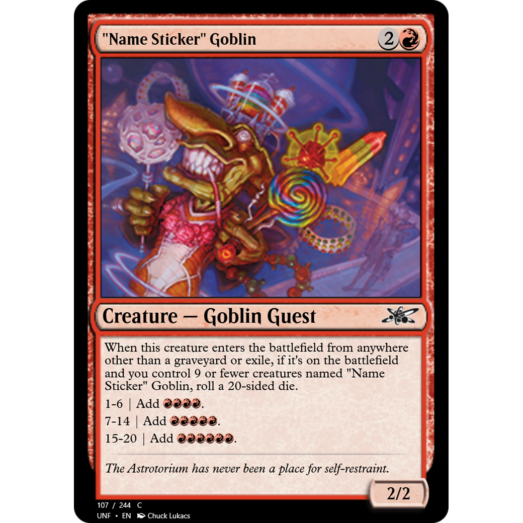 "Name Sticker" Goblin (UNF-107M) - Unfinity Foil