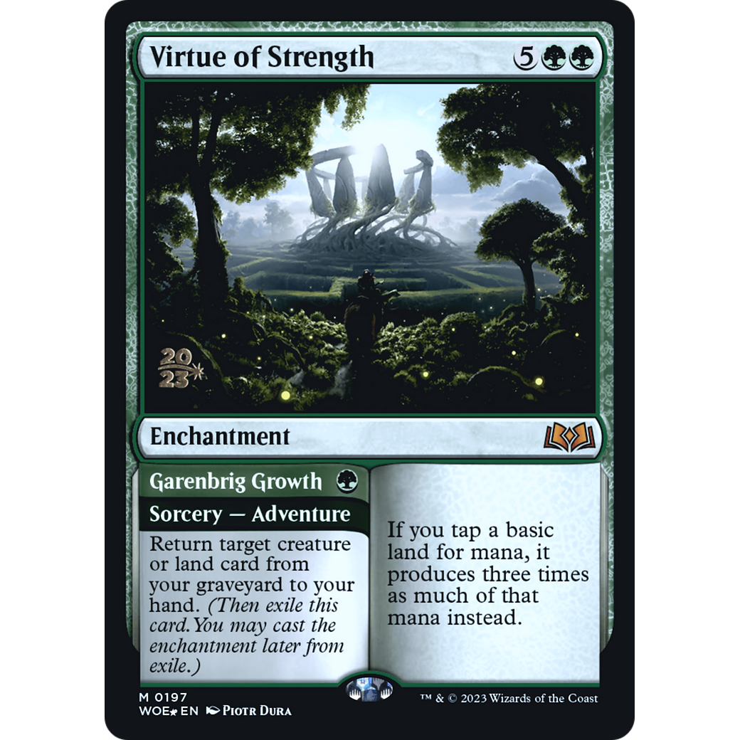 Virtue of Strength // Garenbrig Growth (PRE-197S) - Wilds of Eldraine Promos Foil