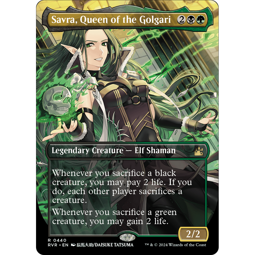 Savra, Queen of the Golgari (RVR-440) - Ravnica Remastered (Borderless) Foil