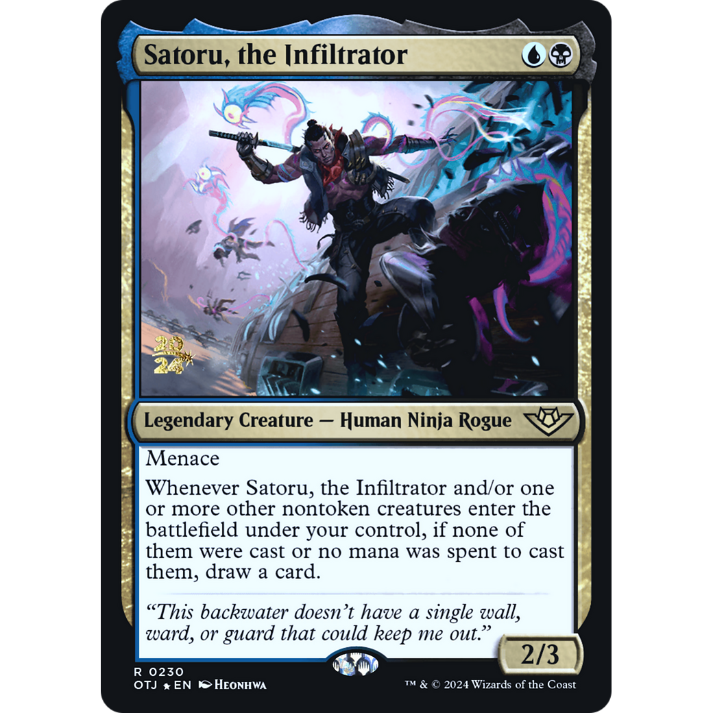Satoru, the Infiltrator (PRE-230S) - Outlaws of Thunder Junction Promos Foil