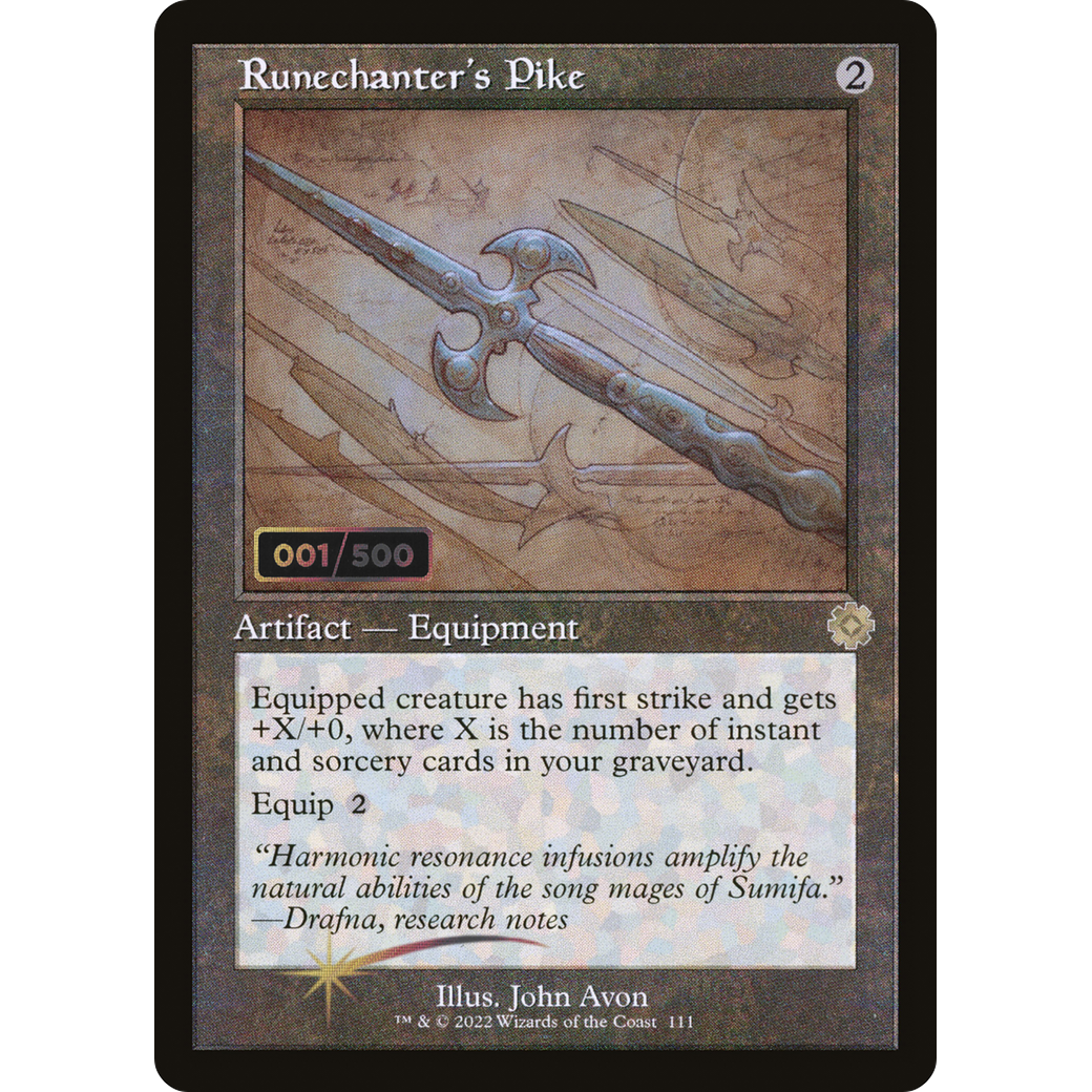 Runechanter's Pike (Schematic) (Serial Numbered) (BRR-111) - The Brothers' War Retro Artifacts Foil