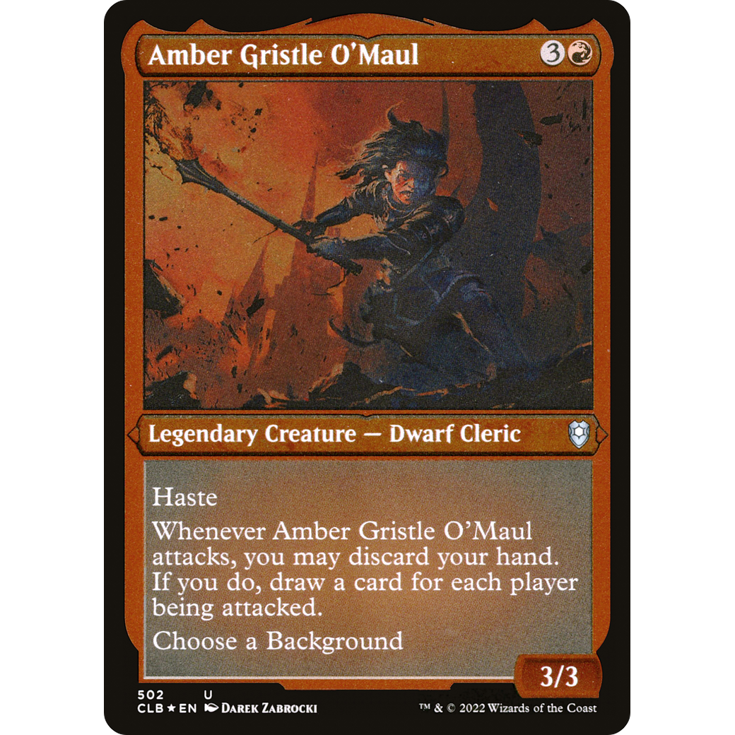 Amber Gristle O'Maul (CLB-502) - Commander Legends: Battle for Baldur's Gate Etched Foil