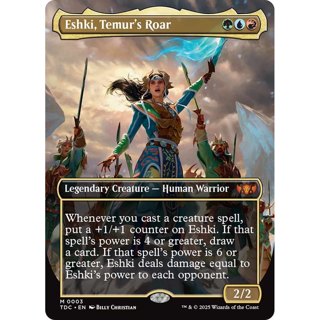 Eshki, Temur's Roar (TDC-003) - Commander: Tarkir: Dragonstorm (Borderless) Foil