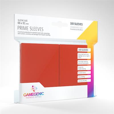 Gamegenic: Red 100ct Prime Sleeves 66x91mm