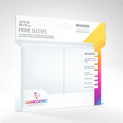 Gamegenic: White 100ct Prime Sleeves 66x91mm