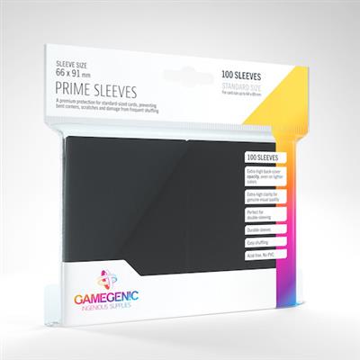 Gamegenic: Black 100ct Prime Sleeves 66x91mm