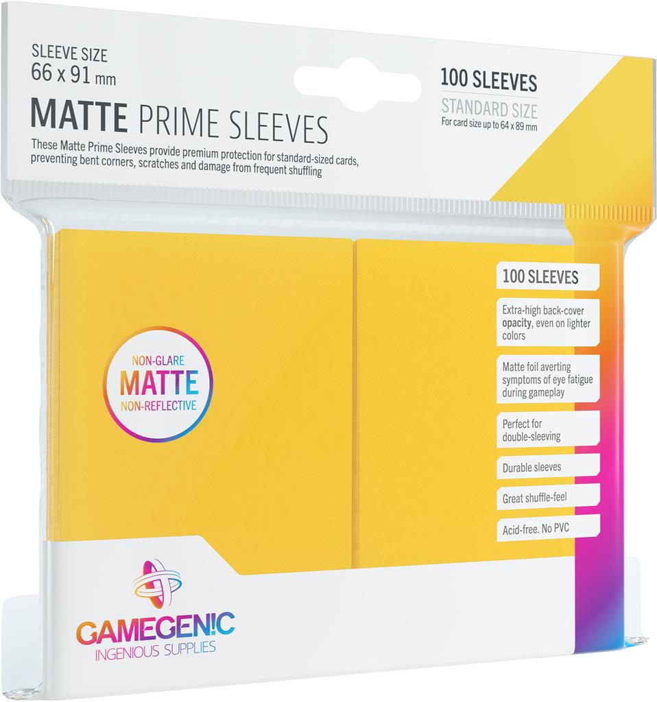 Gamegenic: Yellow 100ct Matte Prime Sleeves 66x91mm