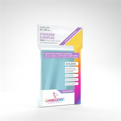 Gamegenic: Standard European 50ct Prime Sleeves 62 X 94mm