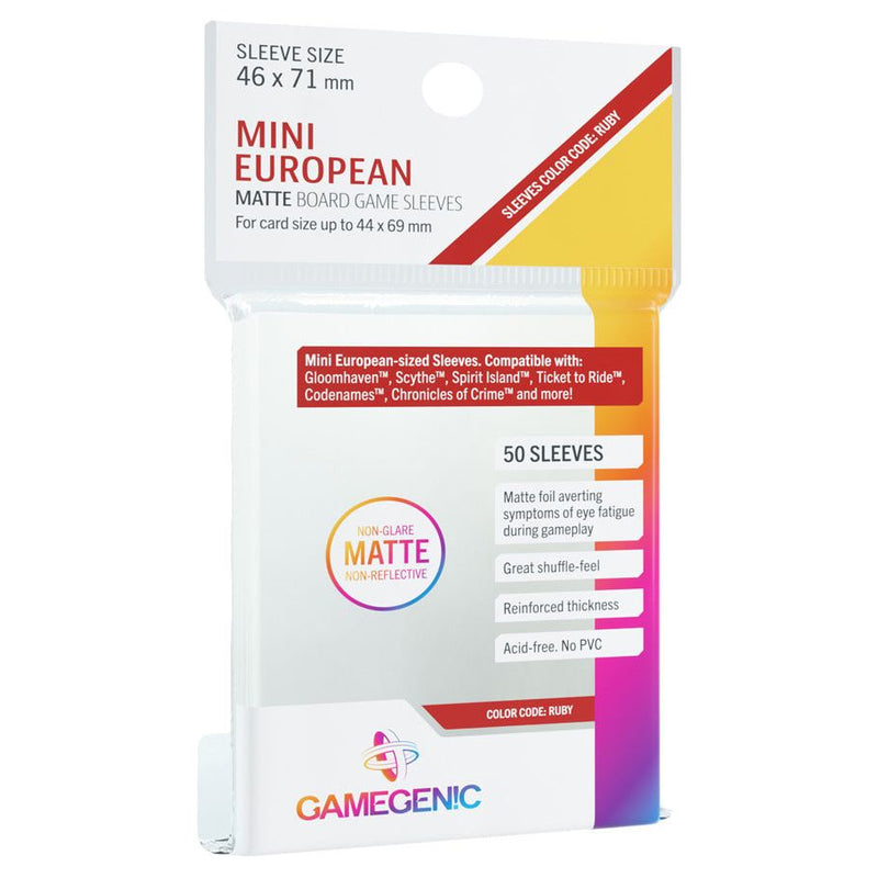 Gamegenic Matte Sleeves 50ct: Mini European Ruby 46 X 71mm