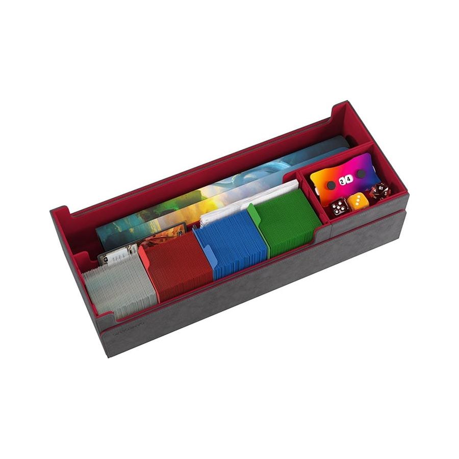 Grey-Red Cards' Lair Pro 1000+ Deck Box