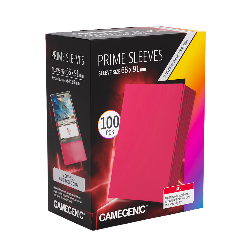Gamegenic: Red 100ct Prime Sleeves 66x91mm