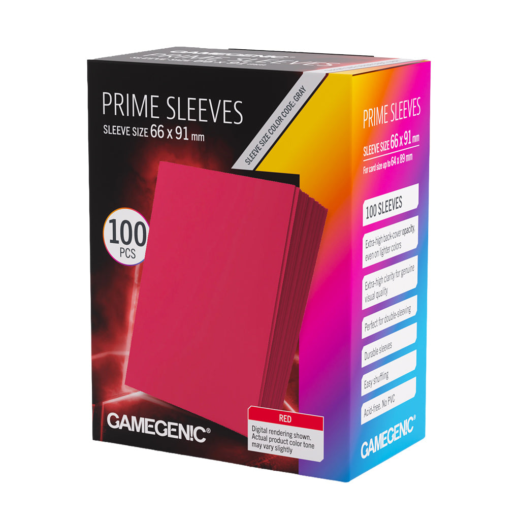 Gamegenic: Red 100ct Prime Sleeves 66x91mm