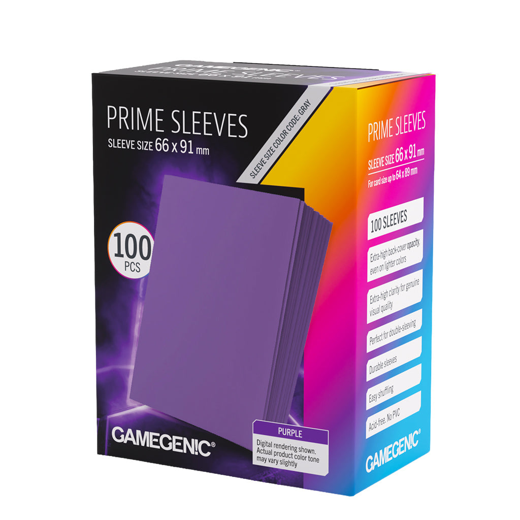 Gamegenic: Purple 100ct Prime Sleeves 66x91mm