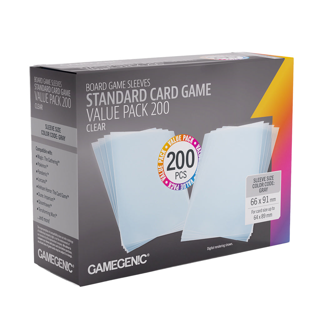 Gamegenic: Standard 200ct Sleeves Prime Clear 66 x 99mm