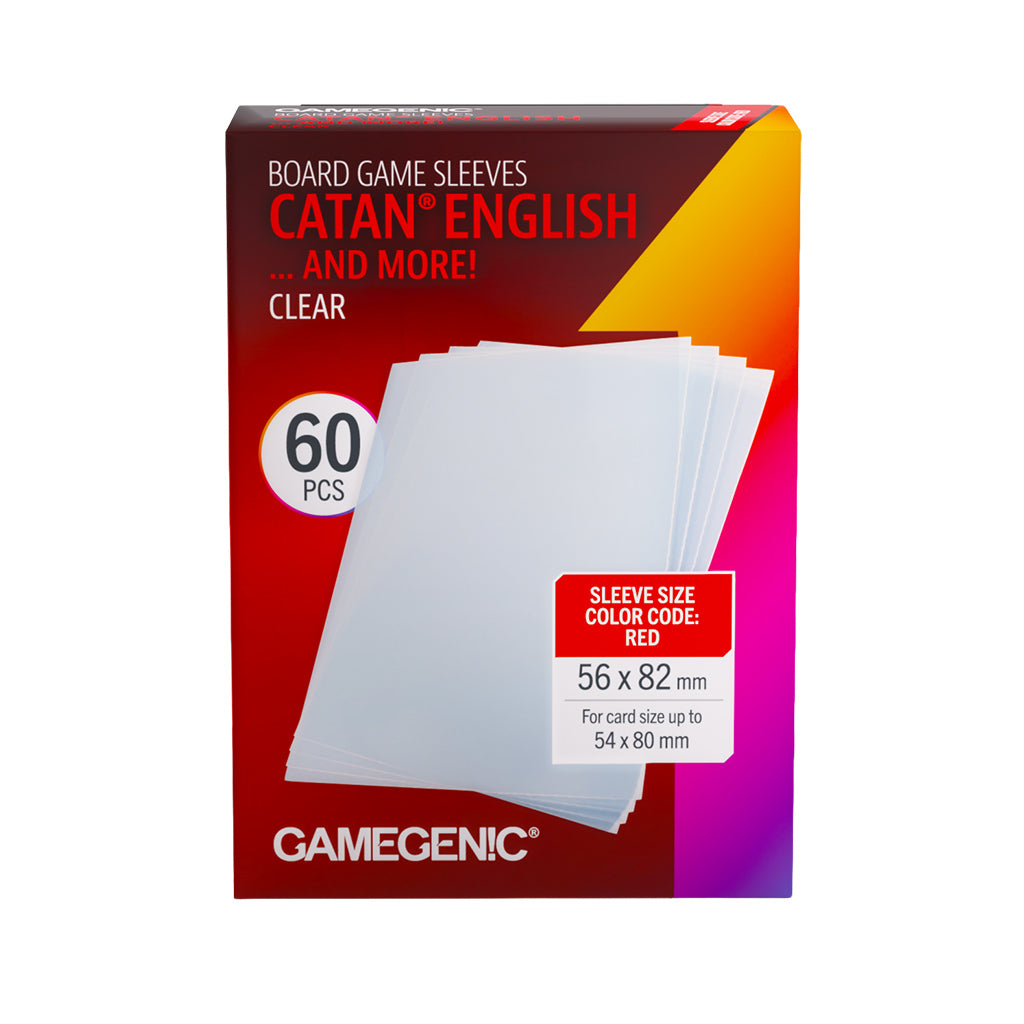 Gamegenic: Catan English 60ct Clear Sleeves 56 X 82mm
