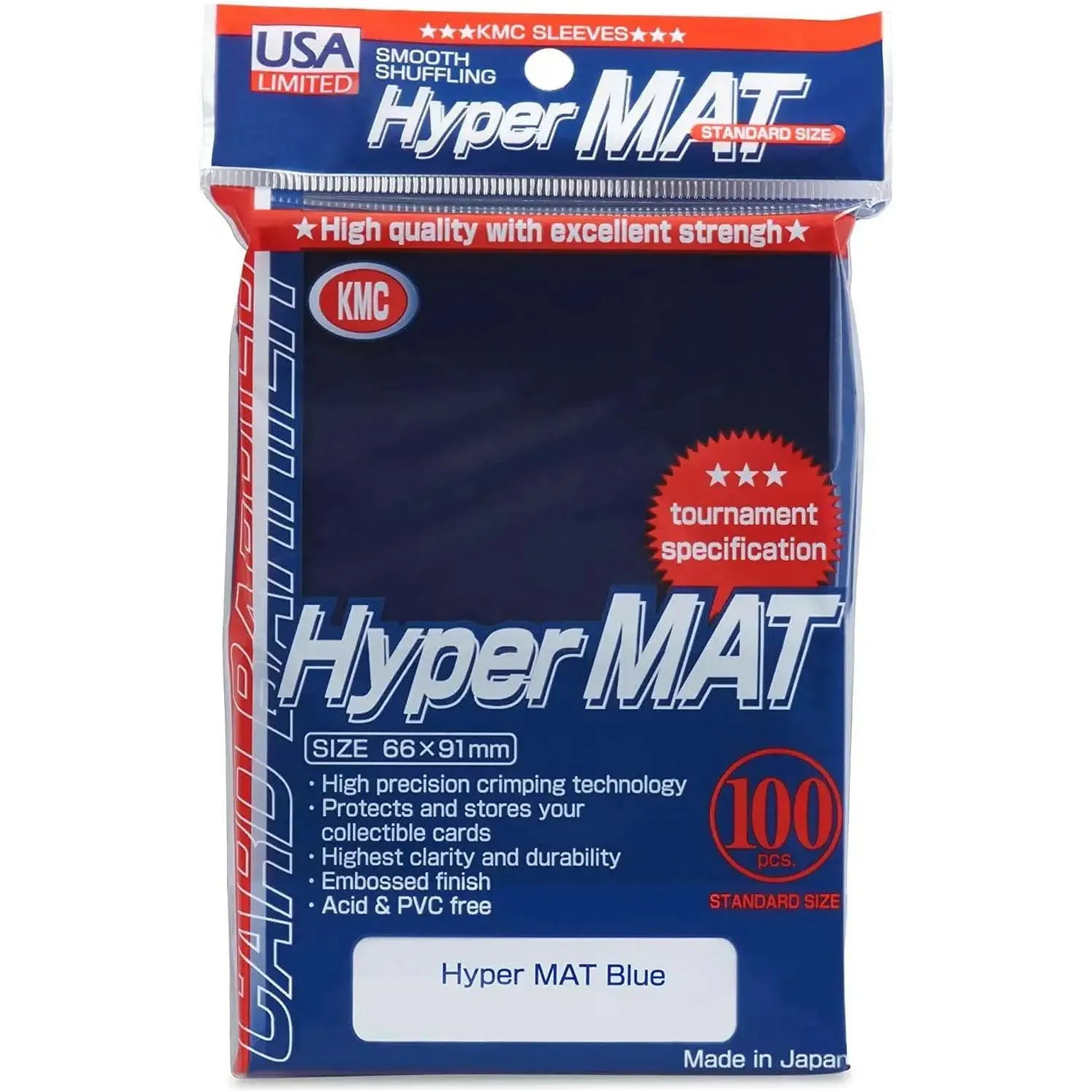KMC: Blue Hyper Matte 100ct Sleeves