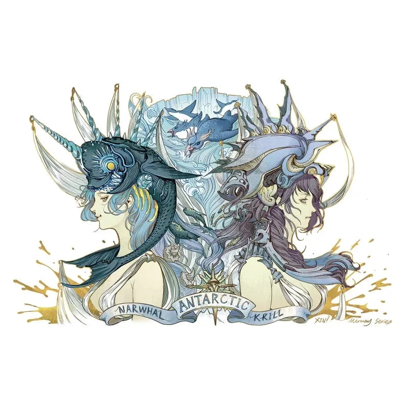 Artist Series: Xinillus - Antarctic Mermaid Narwhal & Krill Playmat