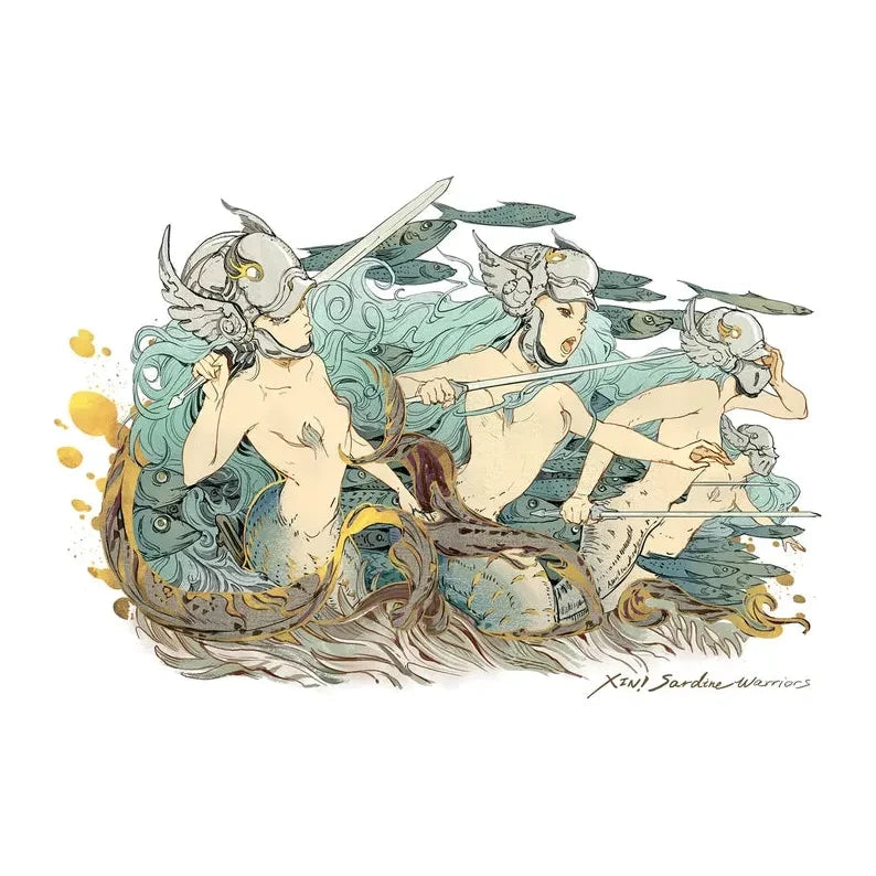 Artist Series: Xinillus - Sardine Mermaid Warrior Playmat