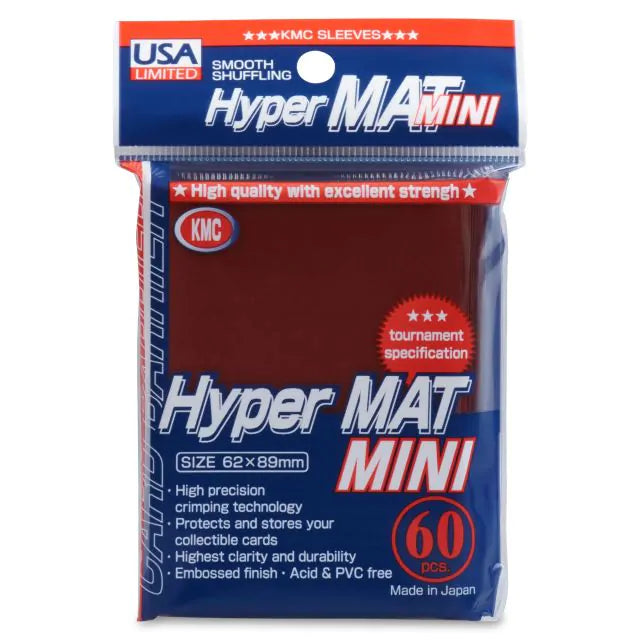 KMC Mini Hyper Mat Sleeves USA Pack Red 60CT (Matte)