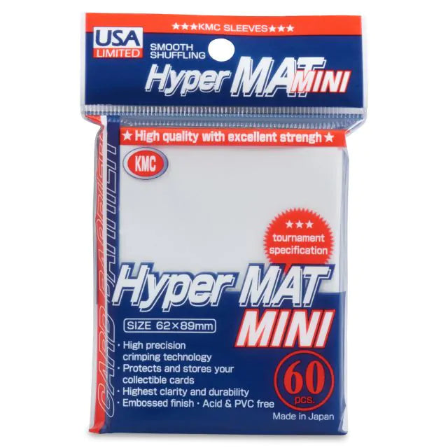 KMC Mini Hyper Mat Sleeves USA Pack White 60CT (Matte)
