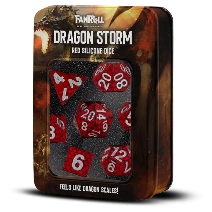 Dragon Storm: Red Dragon Scales 7-Set Silicone Dice Set