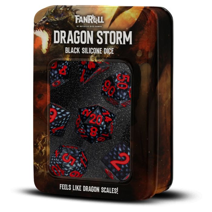 Dragon Storm: Black Dragon Scales 7-Set Silicone Dice Set