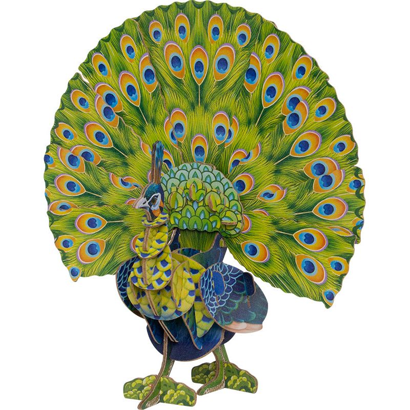 Voices of Nature: Green Peacock 3D Paper Puzzle